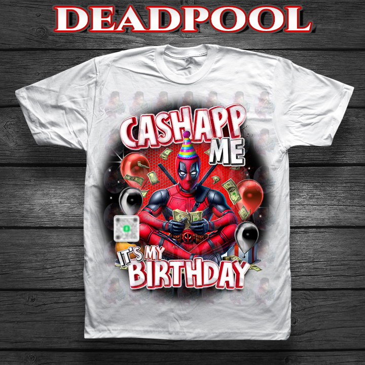 Birthday CashApp T-Shirt with Character + Scannable QR Code Birthday Party T-shirt
