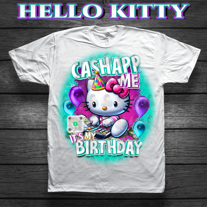 Birthday CashApp T-Shirt with Character + Scannable QR Code Birthday Party T-shirt