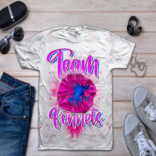 Team Bonnets T-Shirt – Baby Girl Announcement Tee | Gender Reveal Shirt | Slayed Edges & Curls