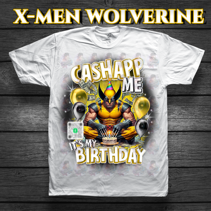 Birthday CashApp T-Shirt with Character + Scannable QR Code Birthday Party T-shirt